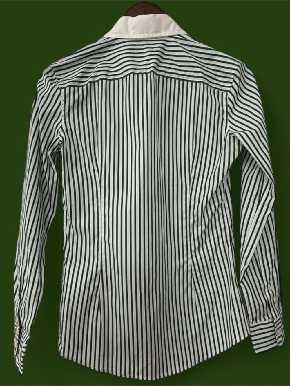 Polo by Ralph Lauren Green Stripe Button-Down Shirt for Women or Older Boy - Picture 3 of 3